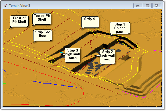 Pit Layout Showing Strips and High Wall Ramps